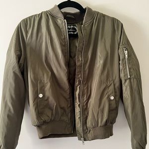 Army green bomber jacket